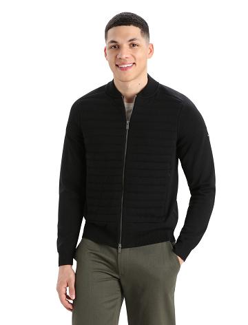 Icebreaker City Label ZoneKnit™ Merino Insulated Knit Bomber Miesten Huppari Mustat | FI 1265NWYB